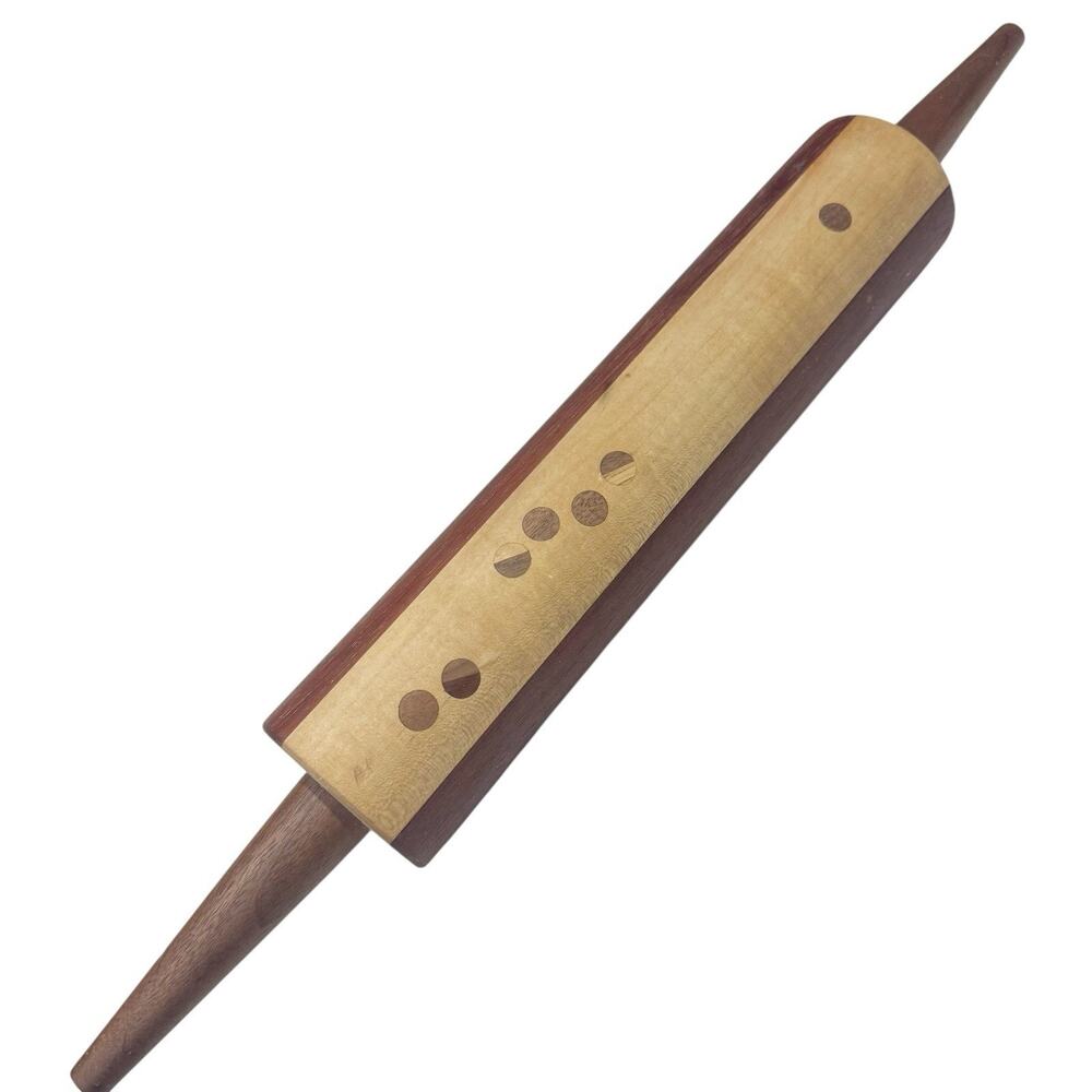Wooden Rolling Pin 23” With Celestial Moon Inlays
